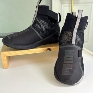 Puma Fierce Strap Swan Black Training Sneakers Size 9 Euro 40